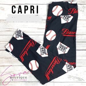 KAREN ANN Black Baseball Leggings Womens Extra Curvy Szs 22-26